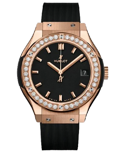 Премиальная реплика Hublot Classic Fusion 581.OX.1181.RX.1104, чёрный каучуковый ремешок