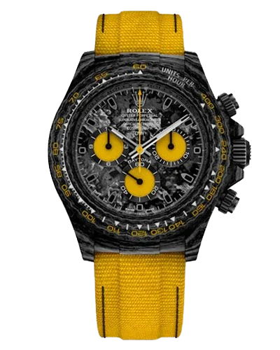 Премиальная реплика Rolex Cosmograph Daytona DiW Custom Carbon Yellow