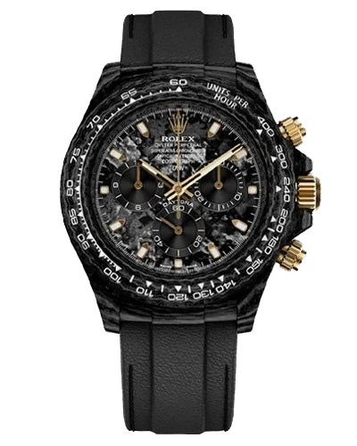 Премиальная реплика Rolex Cosmograph Daytona DiW Custom Carbon Black & Gold