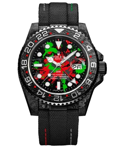 Rolex GMT-Master II DiW Custom Carbon Military Red