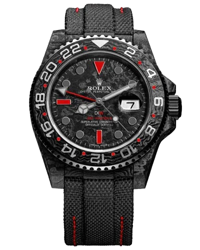 Премиальная реплика Rolex GMT-Master II DiW Custom Carbon Dark Red