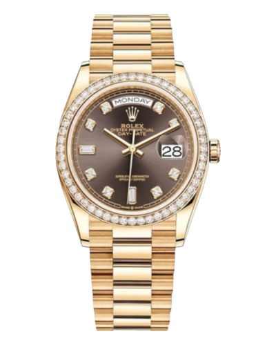 Премиальная реплика Rolex Day-Date Ladies 128348RBR Gold & Brown