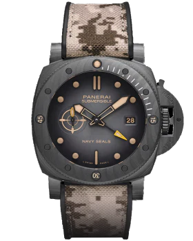 Премиальная реплика Panerai Submersible QuarantaQuattro GMT Navy SEALs Carbotech™ PAM01513