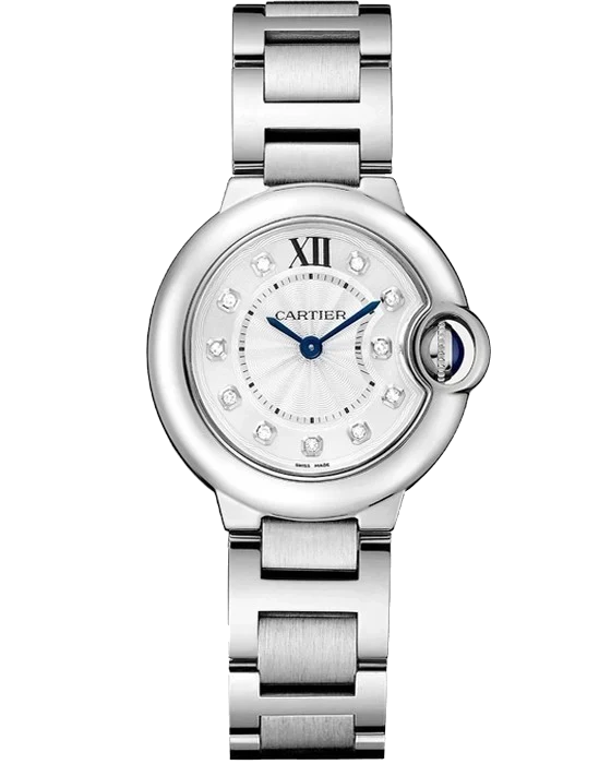 Cartier Ballon Bleu W4BB0021, фианиты в часовой разметке