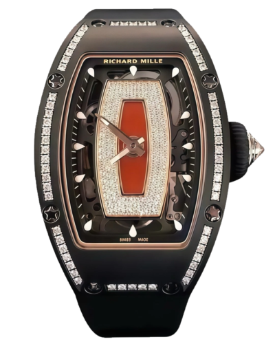 Премиальная реплика Richard Mille RM07-01 Black Ceramic 1 Row Diamonds (Red Lips)