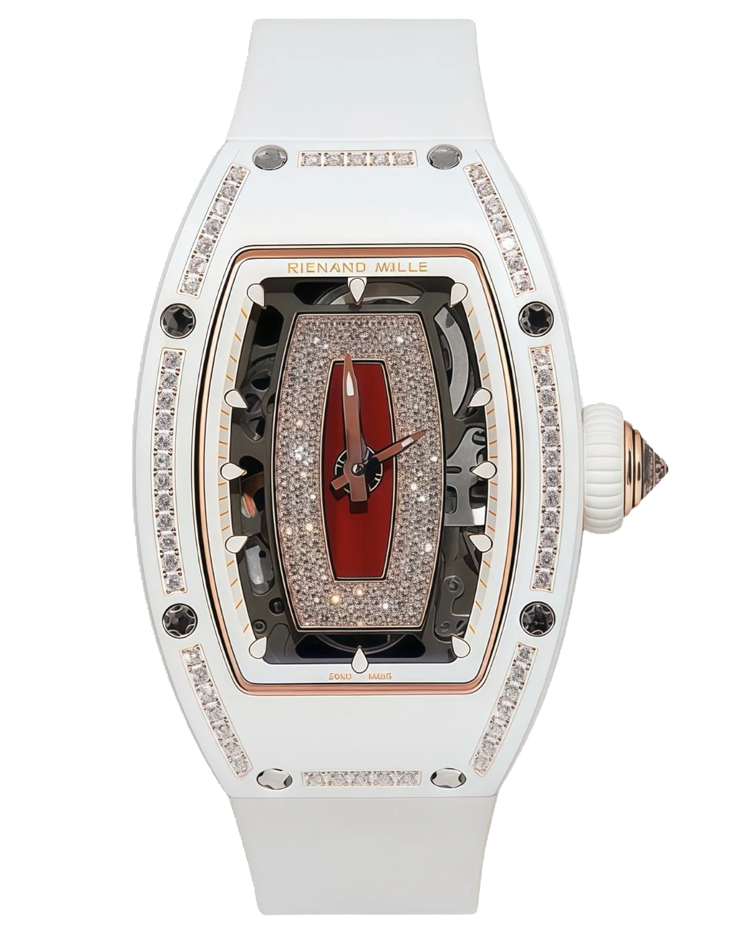 Richard Mille RM07-01 White Ceramic 1 Row Diamonds (Red Lips)