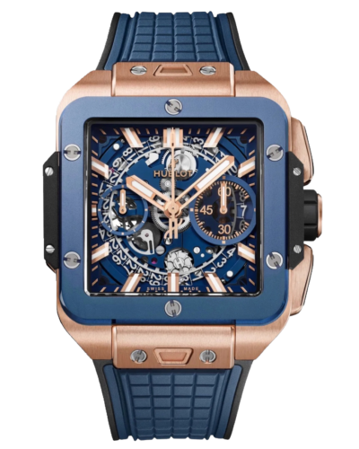 Премиальная реплика Hublot Square Bang Unico Blue Ceramic 821.OL.5180.RX