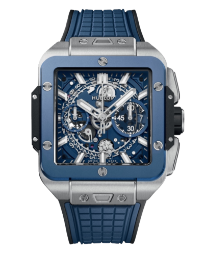 Премиальная реплика Hublot Square Bang Unico Blue Ceramic 821.NL.5170.RX