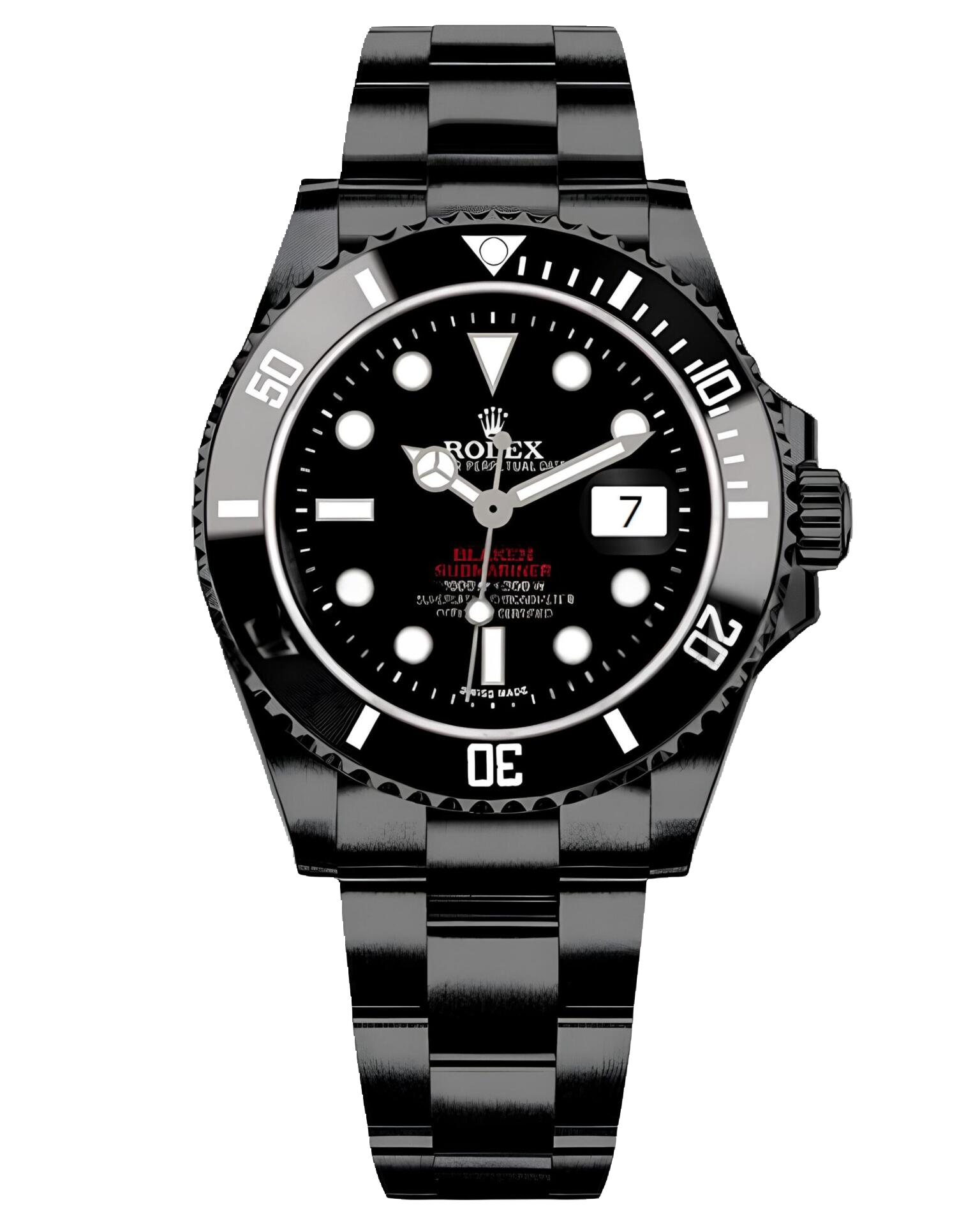 Rolex Submariner Blaken, с красной надписью на циферблате