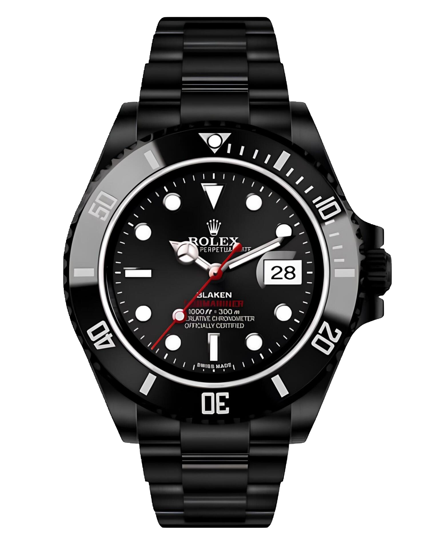 Rolex Submariner Blaken, с красной секундной стрелкой