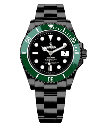 Премиальная реплика Rolex Submariner Blaken, чёрный циферблат и зелёный безель
