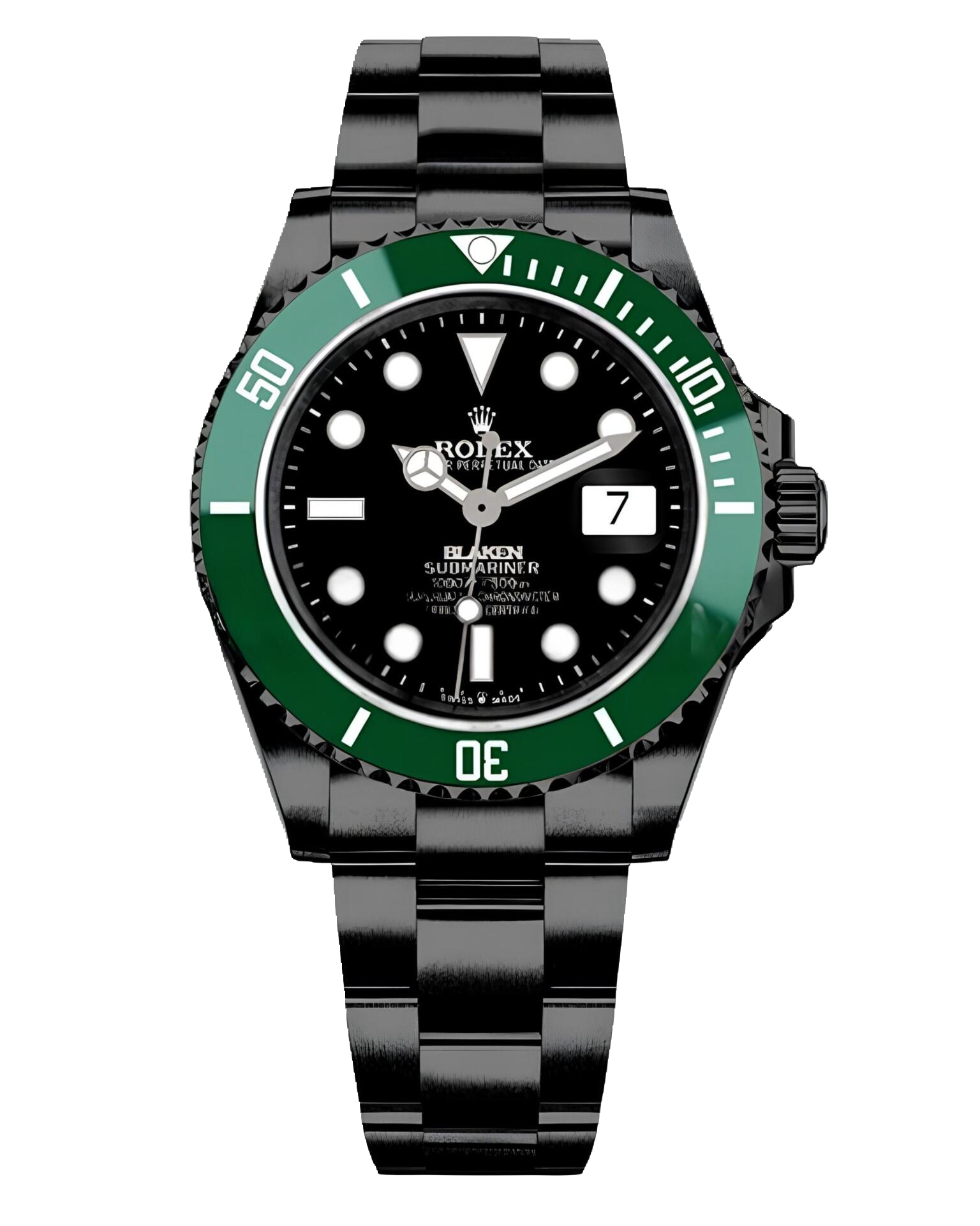 Rolex Submariner Blaken, чёрный циферблат и зелёный безель