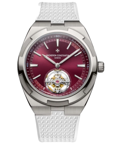 Премиальная реплика Vacheron Constantin Overseas Tourbillon 6000V/210T-H179, на белом ремешке