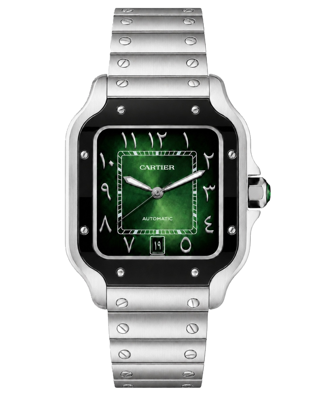 Cartier Santos Arabic WSSA0055, зелёный циферблат