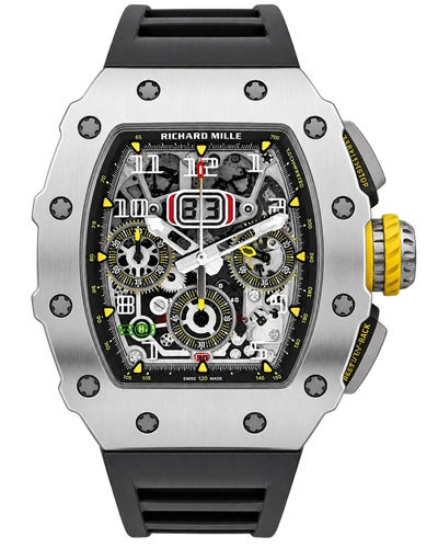 Премиальная реплика Richard Mille RM 011 Automatic Flyback Chronograph on Black Rubber