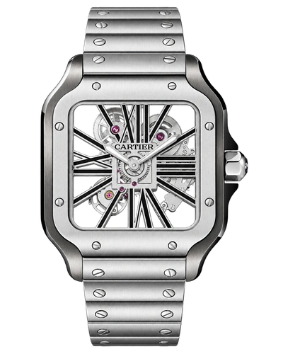 Премиальная реплика Cartier Santos de Cartier Large Skeleton WHSA0027
