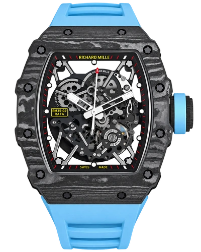 Премиальная реплика Richard Mille RM35-02 Imitation Watches Carbon Blue Wire BBR Factory