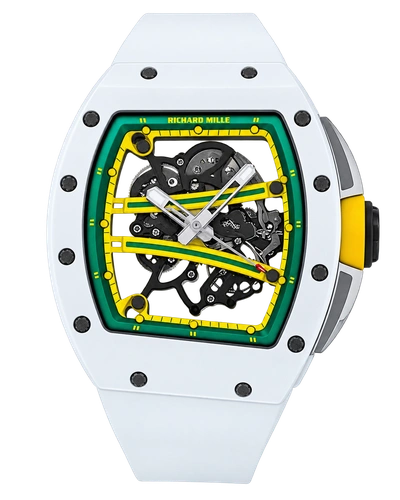 Премиальная реплика Richard Mille Best Copy RM61-01 White Ceramic Case Rubber Strap ZF Factory