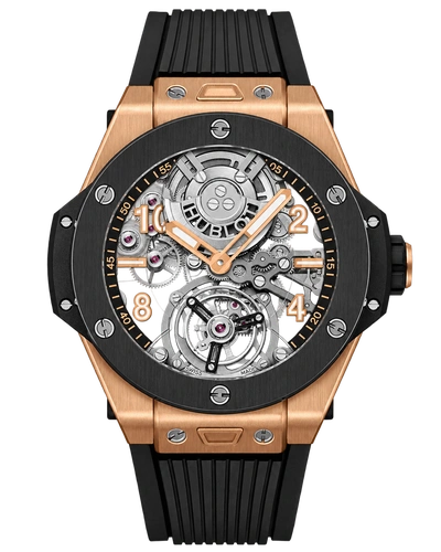 Премиальная реплика Hublot Big Bang Unico Tourbillon 419.CI.0170.RX, на чёрном каучуковом ремешке